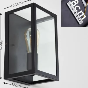 hofstein Applique murale Moatize Noir, 1 lumière* Lampes En Verre