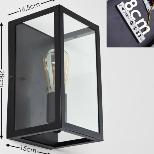 hofstein Applique murale Moatize Noir, 1 lumière* Lampes En Verre