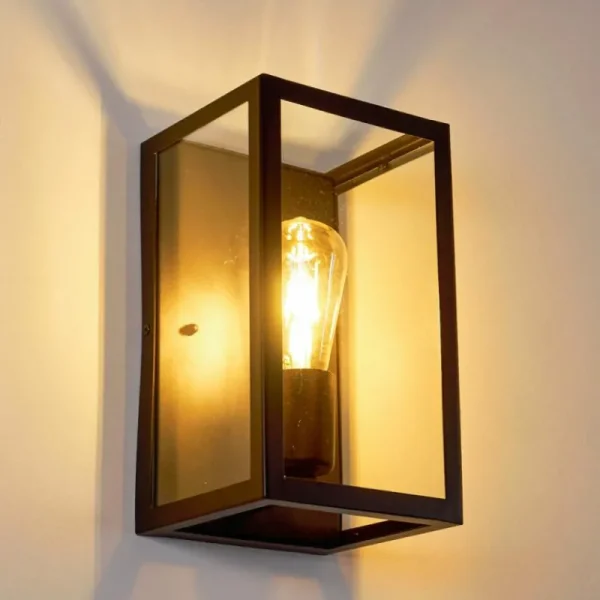 hofstein Applique murale Moatize Noir, 1 lumière* Lampes En Verre