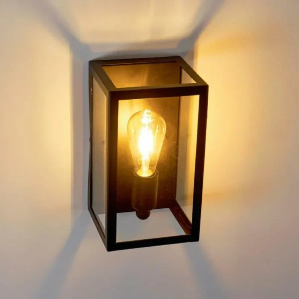 hofstein Applique murale Moatize Noir, 1 lumière* Lampes En Verre