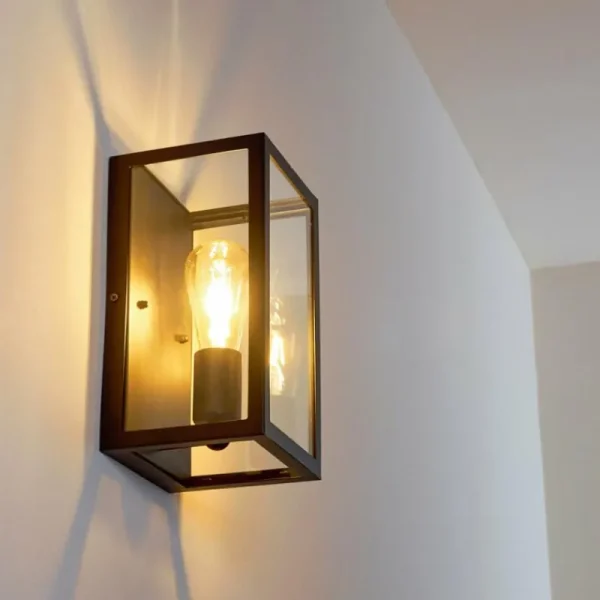 hofstein Applique murale Moatize Noir, 1 lumière* Lampes En Verre