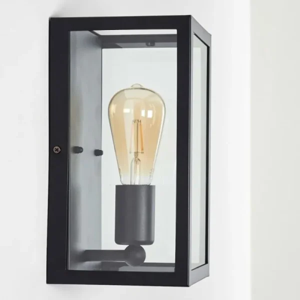 hofstein Applique murale Moatize Noir, 1 lumière* Lampes En Verre