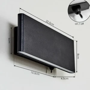 hofstein Applique murale Mosambik LED Noir, Blanc, 1 lumière* Lampes Modernes