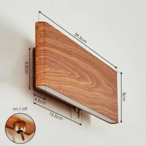 hofstein Applique murale Mosambik LED Brun, Bois foncé, Nickel mat, 1 lumière* Lampes Modernes