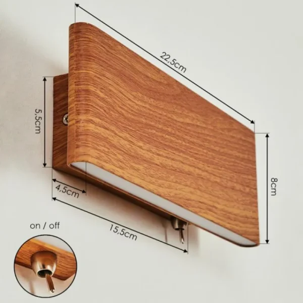 hofstein Applique murale Mosambik LED Brun, Bois foncé, Nickel mat, 1 lumière* Lampes Modernes