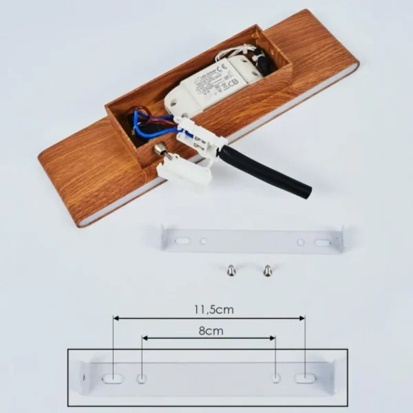 hofstein Applique murale Mosambik LED Brun, Bois foncé, Nickel mat, 1 lumière* Lampes Modernes