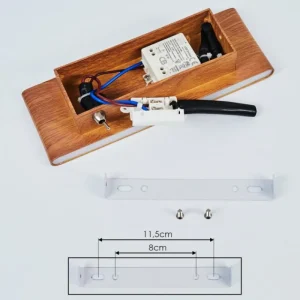 hofstein Applique murale Mosambik LED Brun, Bois foncé, Nickel mat, 1 lumière* Lampes Modernes