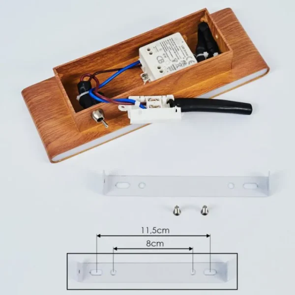 hofstein Applique murale Mosambik LED Brun, Bois foncé, Nickel mat, 1 lumière* Lampes Modernes