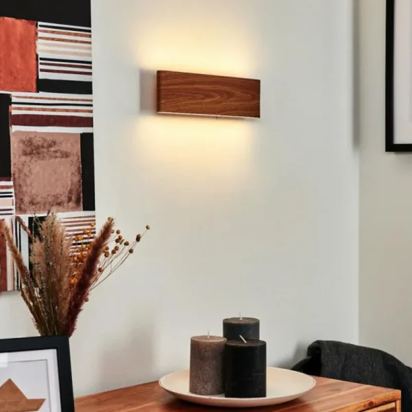 hofstein Applique murale Mosambik LED Brun, Bois foncé, Nickel mat, 1 lumière* Lampes Modernes