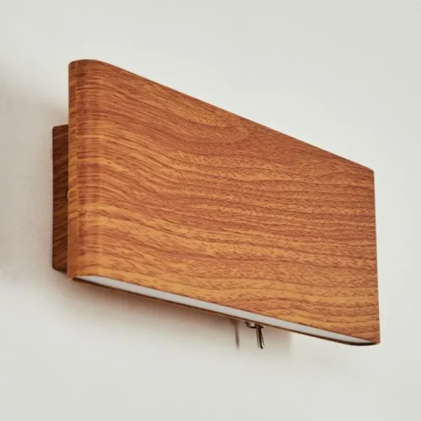 hofstein Applique murale Mosambik LED Brun, Bois foncé, Nickel mat, 1 lumière* Lampes Modernes