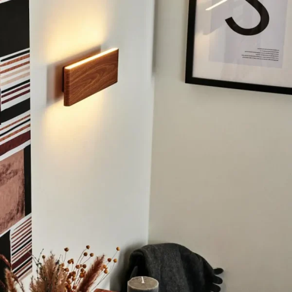 hofstein Applique murale Mosambik LED Brun, Bois foncé, Nickel mat, 1 lumière* Lampes Modernes