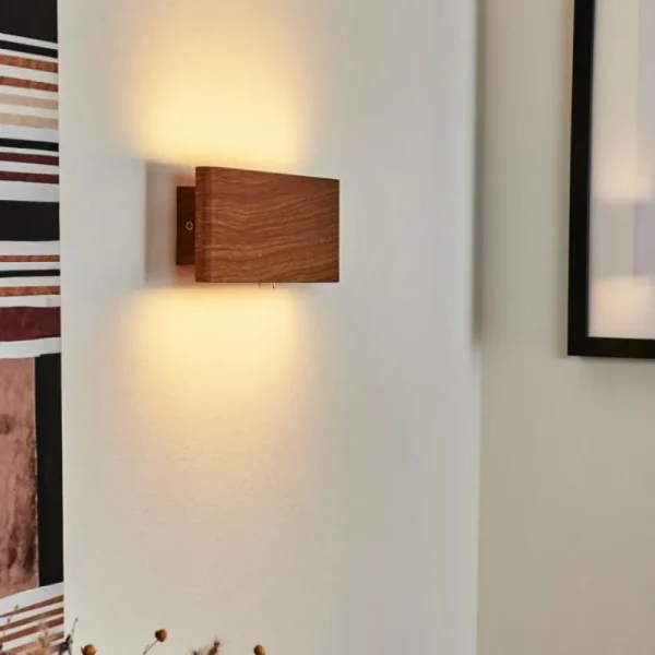 hofstein Applique murale Mosambik LED Brun, Bois foncé, Nickel mat, 1 lumière* Lampes Modernes
