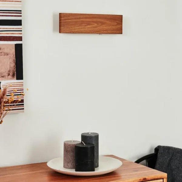 hofstein Applique murale Mosambik LED Brun, Bois foncé, Nickel mat, 1 lumière* Lampes Modernes