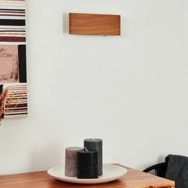 hofstein Applique murale Mosambik LED Brun, Bois foncé, Nickel mat, 1 lumière* Lampes Modernes