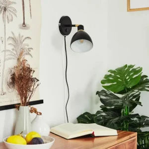 hofstein Applique murale Nabounay Laiton, Noir, 1 lumière* Lampes Modernes