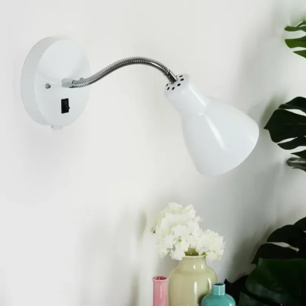 hofstein Applique murale Naouli Chrome, Noir, Blanc, 1 lumière* Lampes Modernes