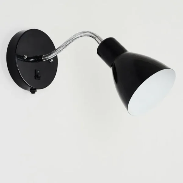 hofstein Applique murale Naouli Chrome, Noir, 1 lumière* Lampes Modernes