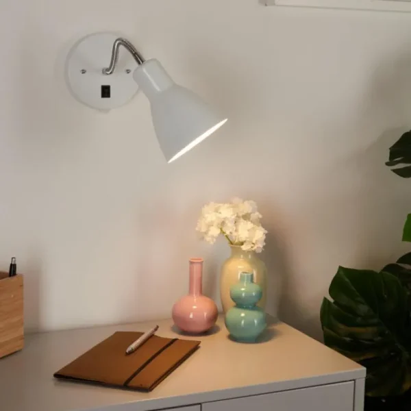 hofstein Applique murale Naouli Chrome, Noir, Blanc, 1 lumière* Lampes Modernes