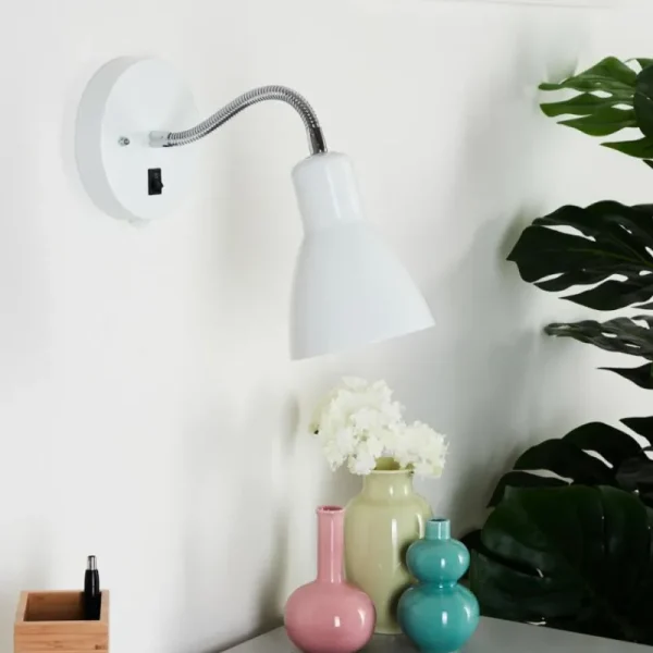 hofstein Applique murale Naouli Chrome, Noir, Blanc, 1 lumière* Lampes Modernes