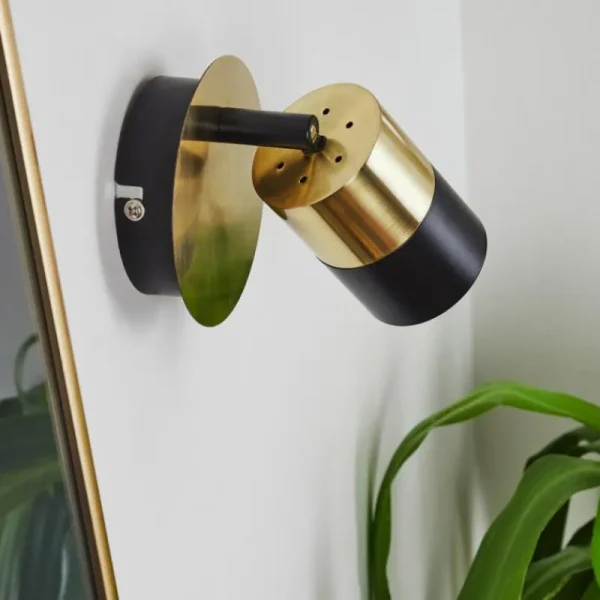 hofstein Applique murale Neftenbach Laiton, Noir, 1 lumière* Lampes Modernes