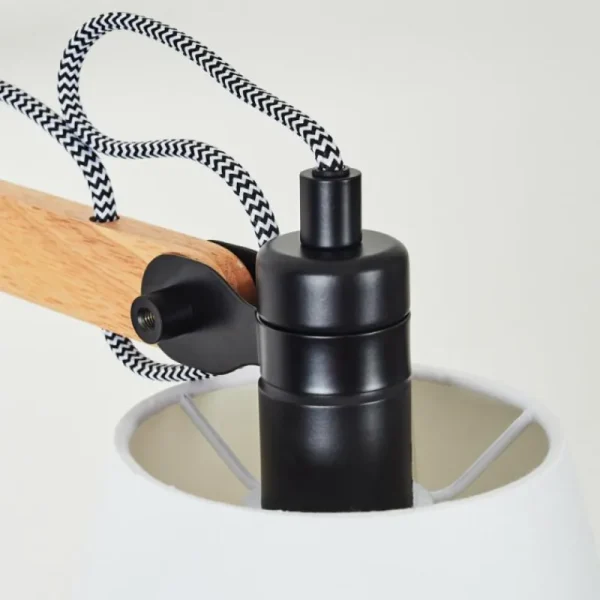 hofstein Applique murale Norfolk Bois clair, Noir, 1 lumière* Lampes Modernes