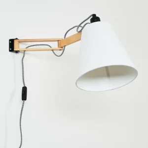 hofstein Applique murale Norfolk Bois clair, Noir, 1 lumière* Lampes Modernes