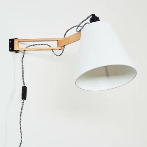 hofstein Applique murale Norfolk Bois clair, Noir, 1 lumière* Lampes Modernes