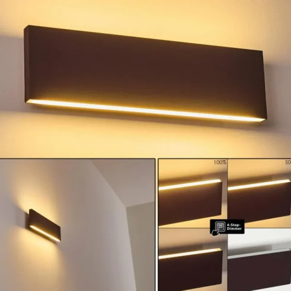 hofstein Applique murale Obion LED Rouille, 2 lumières* Lampes Modernes