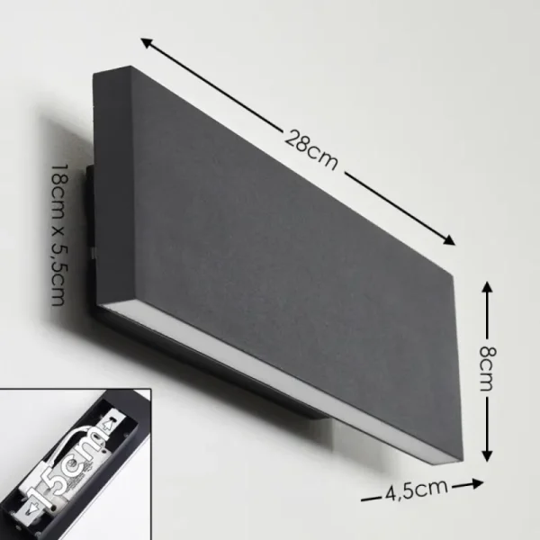 hofstein Applique murale Obion LED Anthracite, 2 lumières* Lampes Modernes