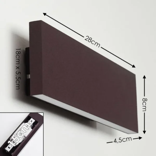 hofstein Applique murale Obion LED Rouille, 2 lumières* Lampes Modernes