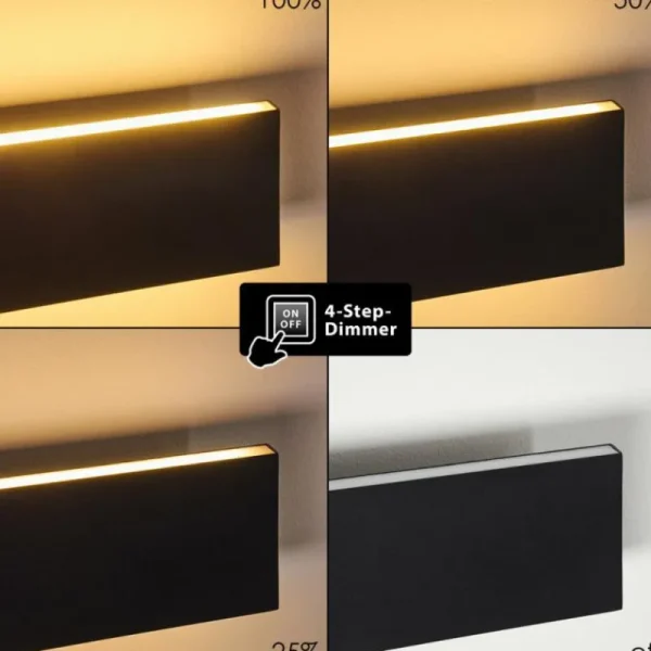 hofstein Applique murale Obion LED Anthracite, 2 lumières* Lampes Modernes