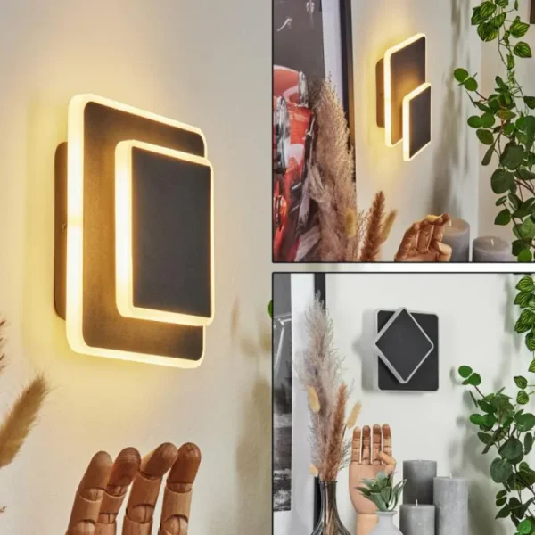 hofstein Applique murale Orchaise LED Noir, Blanc, 1 lumière* Lampes Modernes
