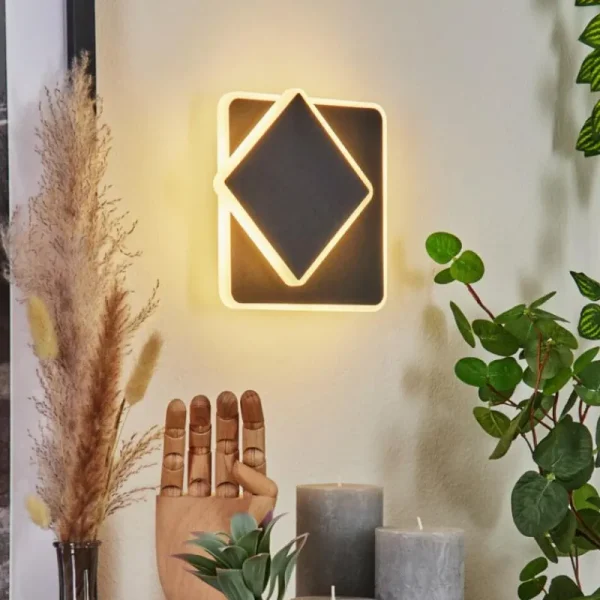 hofstein Applique murale Orchaise LED Noir, Blanc, 1 lumière* Lampes Modernes
