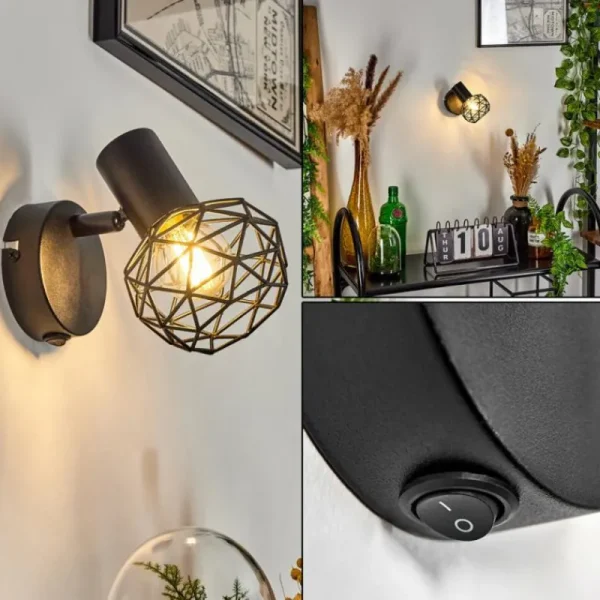 hofstein Applique murale Palmira Noir, 1 lumière* Lampes Modernes