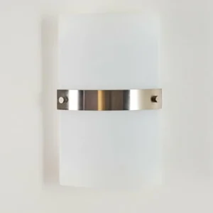 hofstein Applique murale Paul Neuhaus SQUARE Acier inoxydable, Blanc, 2 lumières* Lampes En Verre