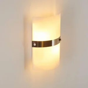 hofstein Applique murale Paul Neuhaus SQUARE Acier inoxydable, Blanc, 2 lumières* Lampes En Verre