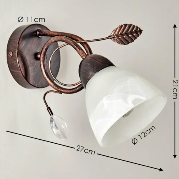 hofstein Applique murale Peccia Rouille, 1 lumière* Lampes En Verre