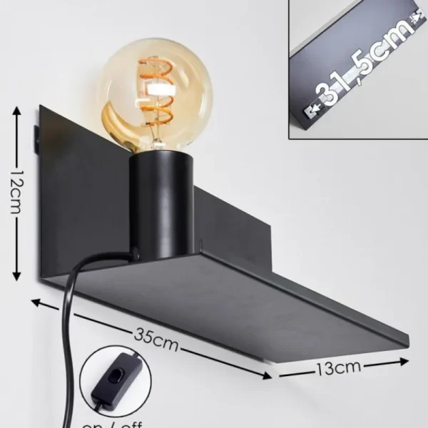 hofstein Applique murale Reftele Noir, 1 lumière* Lampes Modernes