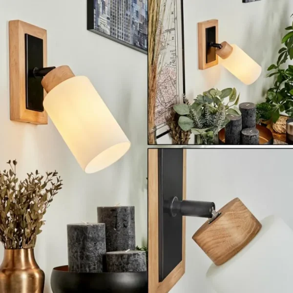 hofstein Applique murale Represita Chrome, Écru, Noir, 1 lumière* Lampes Modernes