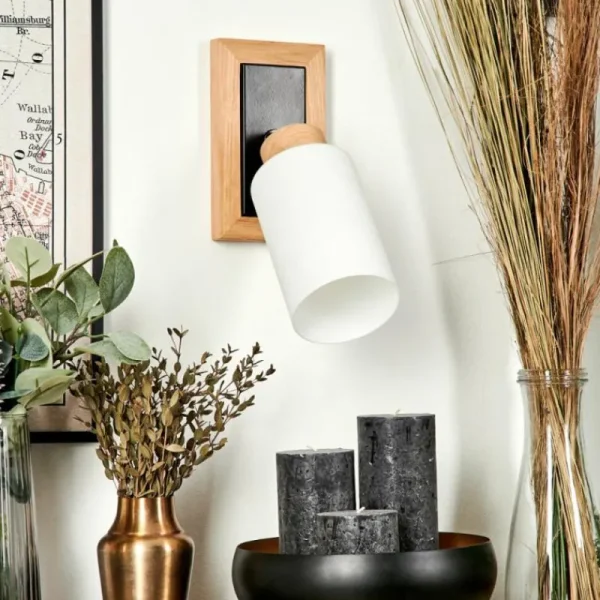 hofstein Applique murale Represita Chrome, Écru, Noir, 1 lumière* Lampes Modernes