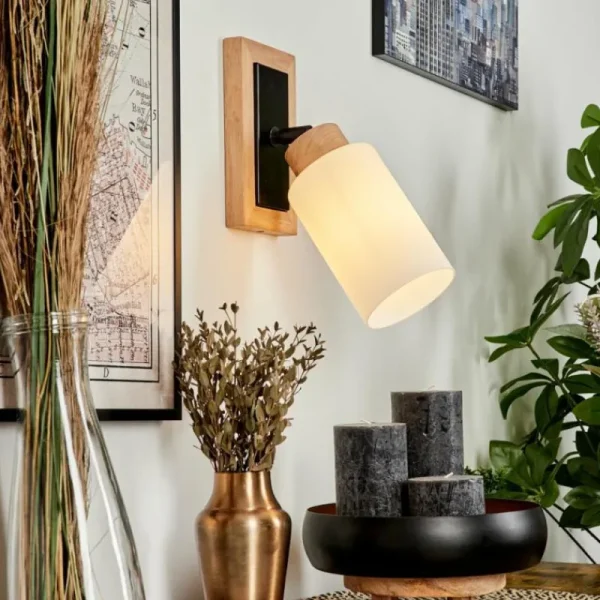hofstein Applique murale Represita Chrome, Écru, Noir, 1 lumière* Lampes Modernes