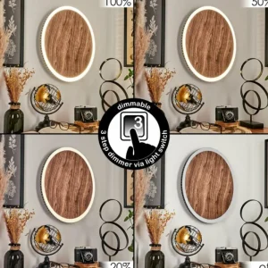 hofstein Applique murale Rocha LED Brun, Couleur bois, Noir, 1 lumière* Lampes Modernes