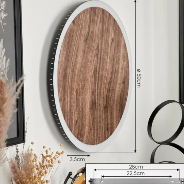 hofstein Applique murale Rocha LED Brun, Couleur bois, Noir, 1 lumière* Lampes Modernes