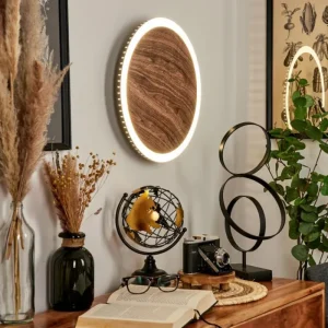 hofstein Applique murale Rocha LED Brun, Couleur bois, Noir, 1 lumière* Lampes Modernes