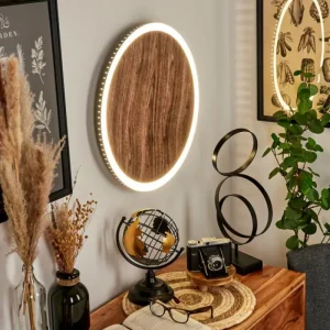 hofstein Applique murale Rocha LED Brun, Couleur bois, Noir, 1 lumière* Lampes Modernes