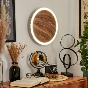 hofstein Applique murale Rocha LED Brun, Couleur bois, Noir, 1 lumière* Lampes Modernes