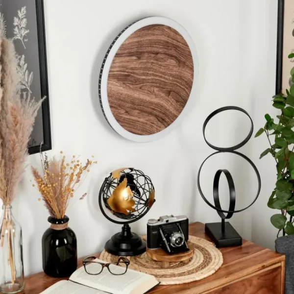hofstein Applique murale Rocha LED Brun, Couleur bois, Noir, 1 lumière* Lampes Modernes