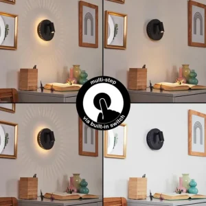 hofstein Applique murale Rukutu LED Noir, 2 lumières* Lampes Modernes