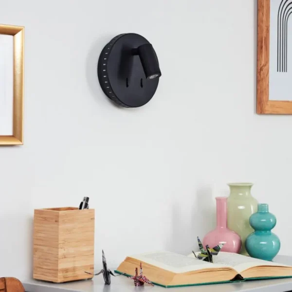 hofstein Applique murale Rukutu LED Noir, 2 lumières* Lampes Modernes
