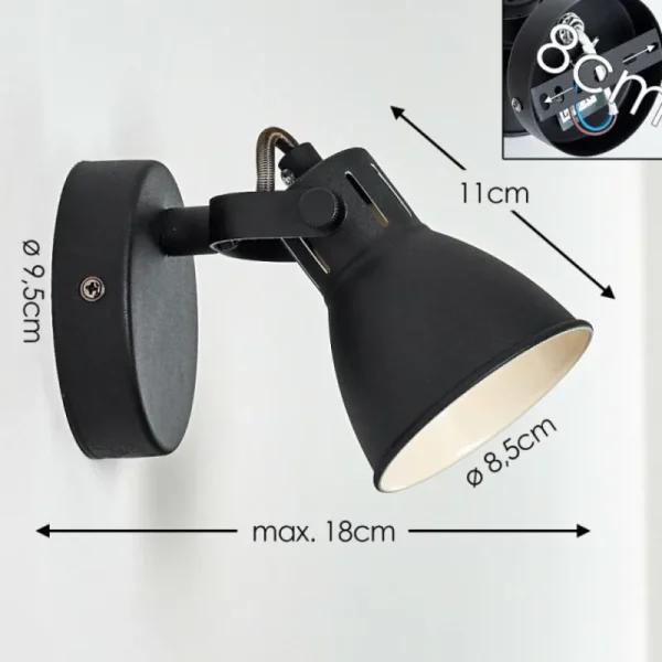 hofstein Applique murale Salinas Noir, 1 lumière* Lampes Modernes